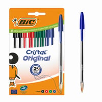 Pix BIC Cristal Original 1,0 mm, culori asortate (1 verde, 3 negre, 7 albastre, 3 roșii), set incomplet de 14 bucăți 2