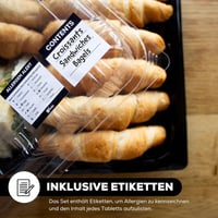 ebake Újrahasználható Tálaló Tálca Fedéllel (25 db, 33x23x5 cm) - Fekete Alj/Átlátszó Fedél - Ételtároló Doboz Partikra - Címkékkel 5