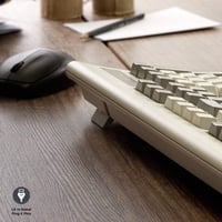 Perixx PERIBOARD-106M Retro USB Billentyűzet - Ergonomikus, Teljes Méretű, Szürke-Fehér 4