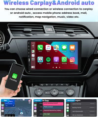 Hikity 1 DIN Android 11 Autórádió 9" Érintőképernyővel - Vezeték Nélküli CarPlay, Bluetooth, WiFi, GPS Navigáció, Tolatókamera, 2GB RAM + 32 3