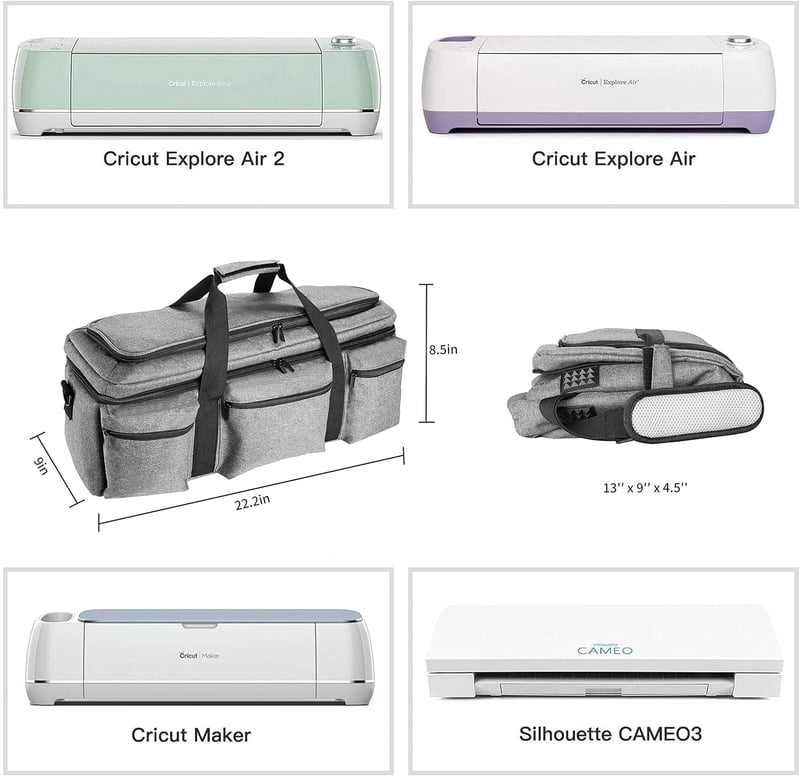 ProCase táska Cricut Maker 3 és Explore 3 plottergépekhez - Szürke, strapabíró hordtáska