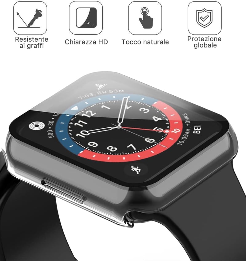 Apple Watch Series 7 41mm Védőtok - Misxi Ultravékony Edzett Üveg Átlátszó Tok