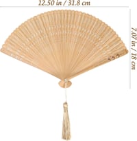 VOSAREA Bamboo Kézi Legyező - Vintage Japán-Kínai Stílusú Bambusz Legyező Esküvőre, Táncra, Partikra, Bojtos Díszítéssel, 18 cm 5