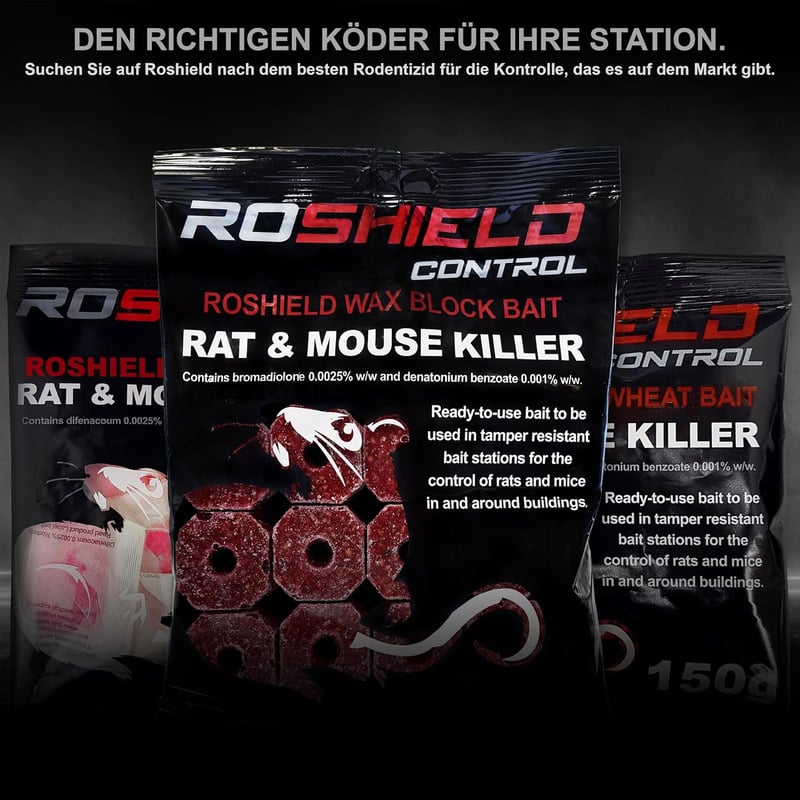 Roshield Pro Box 4 Egér- és Patkánycsapda Szett - Kültéri és Beltéri Rágcsálóirtó Dobozok, Fekete, 4 db