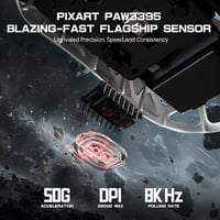 ATTACK SHARK R3PRO Ultrakönnyű Magnézium Gamer Egér, 46g, 8000Hz Vezeték Nélküli, 26000 DPI, PixArt PAW3395 Szenzor, Fehér 5