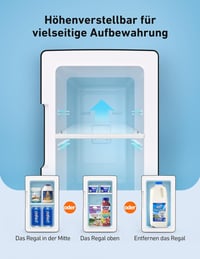 AstroAI 2 az 1-ben Mini Hűtőszekrény, 6L/8 Dobozos, Hűtő-Fűtő Funkcióval, 12V/220V, Autóba, Irodába, Kollégiumba - Fekete 6
