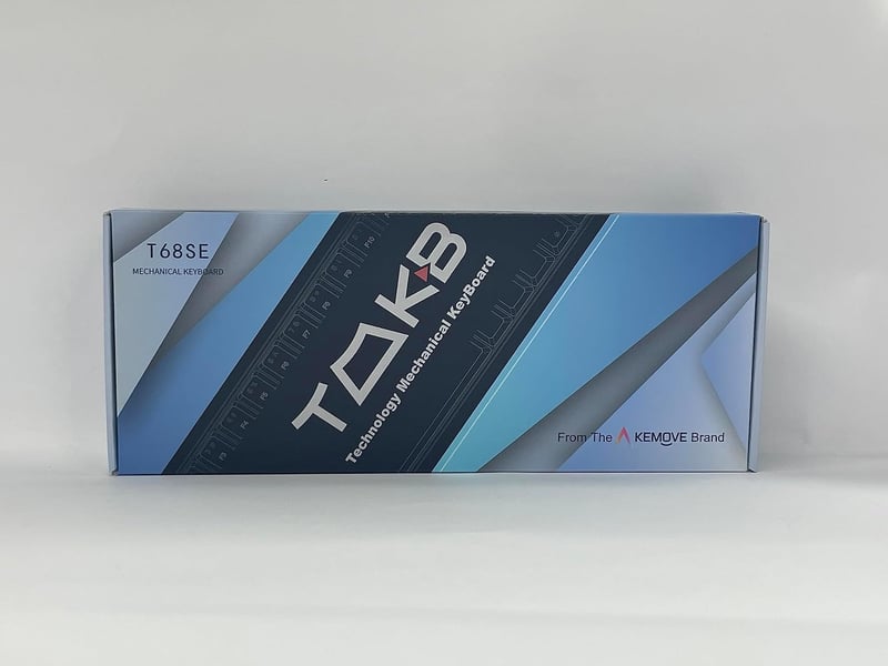 Fehér TMKB T68se 60%-os mechanikus gamer billentyűzet, barna kapcsolókkal