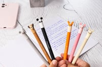 Sada zmizíkovateľných gélových pier Eberhard Faber Animal Erase It (panda, líška, leňochod) – modrá, 0,7 mm 5