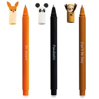 Sada zmizíkovateľných gélových pier Eberhard Faber Animal Erase It (panda, líška, leňochod) – modrá, 0,7 mm 2