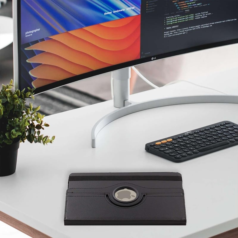 ebestStar iPad 10.9 2022 Forgatható Védőtok PU Bőr Állvánnyal Fekete