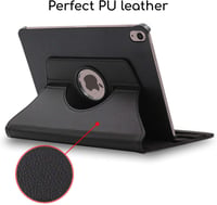 ebestStar iPad 10.9 2022 Forgatható Védőtok PU Bőr Állvánnyal Fekete 2