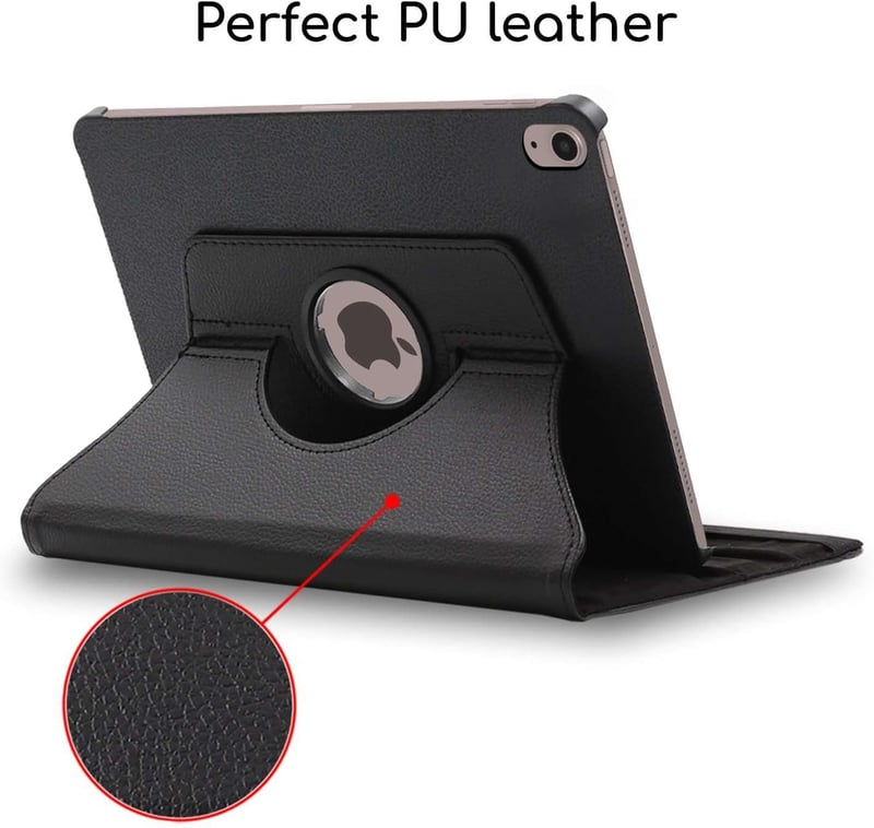 ebestStar iPad 10.9 2022 Forgatható Védőtok PU Bőr Állvánnyal Fekete