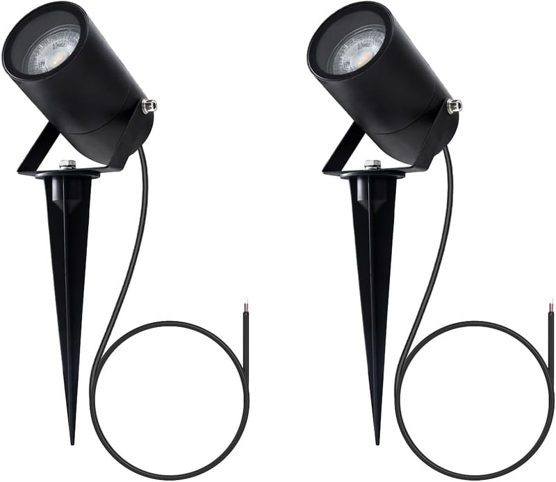 EBION Kerti Reflektorok Alumínium Házban, IP65 Vízálló Kültéri Spotlámpa GU10 Foglalattal, 35W 240V Terasz Fák Megvilágítása, 2 db