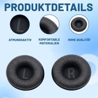 Ebksqs 2 bucăți pernițe de schimb pentru căști T500BT T450BT T510BT - Pernițe moi din spumă cu memorie și piele PU cu izolare fonică - Negru 3