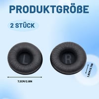 Ebksqs 2 bucăți pernițe de schimb pentru căști T500BT T450BT T510BT - Pernițe moi din spumă cu memorie și piele PU cu izolare fonică - Negru 2