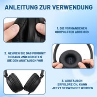 Ebksqs 2 bucăți pernițe de schimb pentru căști T500BT T450BT T510BT - Pernițe moi din spumă cu memorie și piele PU cu izolare fonică - Negru 4