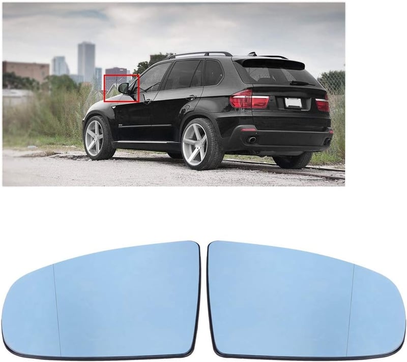 EBTOOLS Bal Oldali Tükörüveg BMW X5 E70 2008-2013 Kék Külső Visszapillantó Tükör Üveg Csere Alkatrész