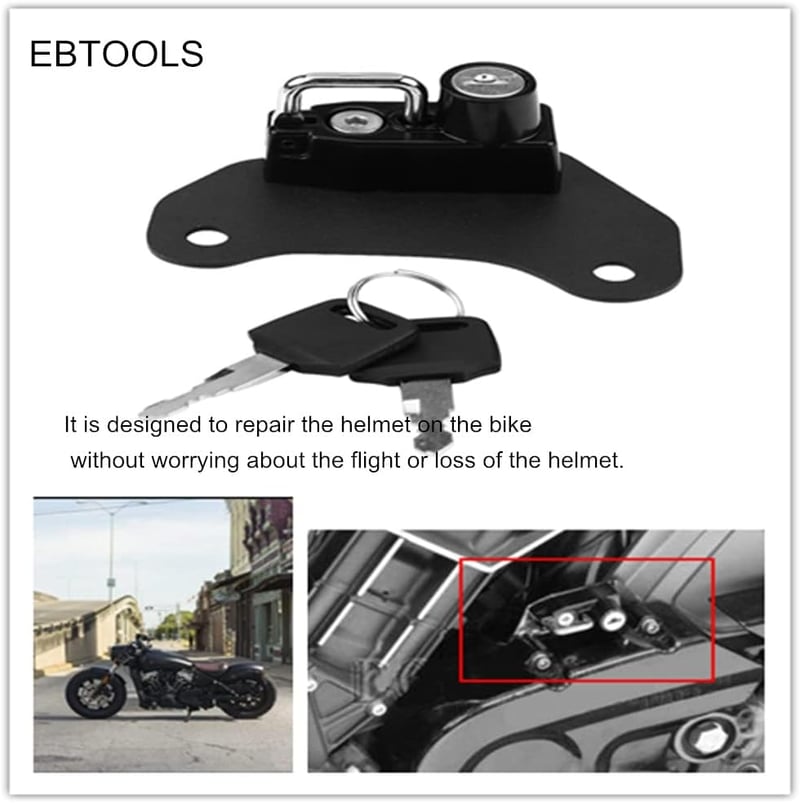 EBTOOLS Motoros Sisak Zár Alumínium 2 Kulccsal Indian Scout Bobber Sixty 2015-2018 Lopásvédelem Swing Bag Akasztó