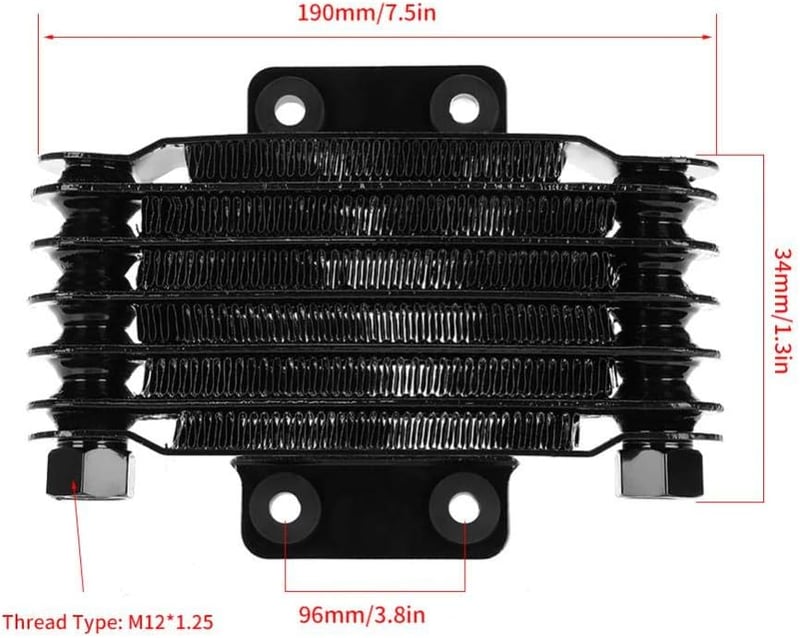 EBTOOLS Olajhűtő 85ml Motorkerékpár Quad ATV 100-250cc Fekete