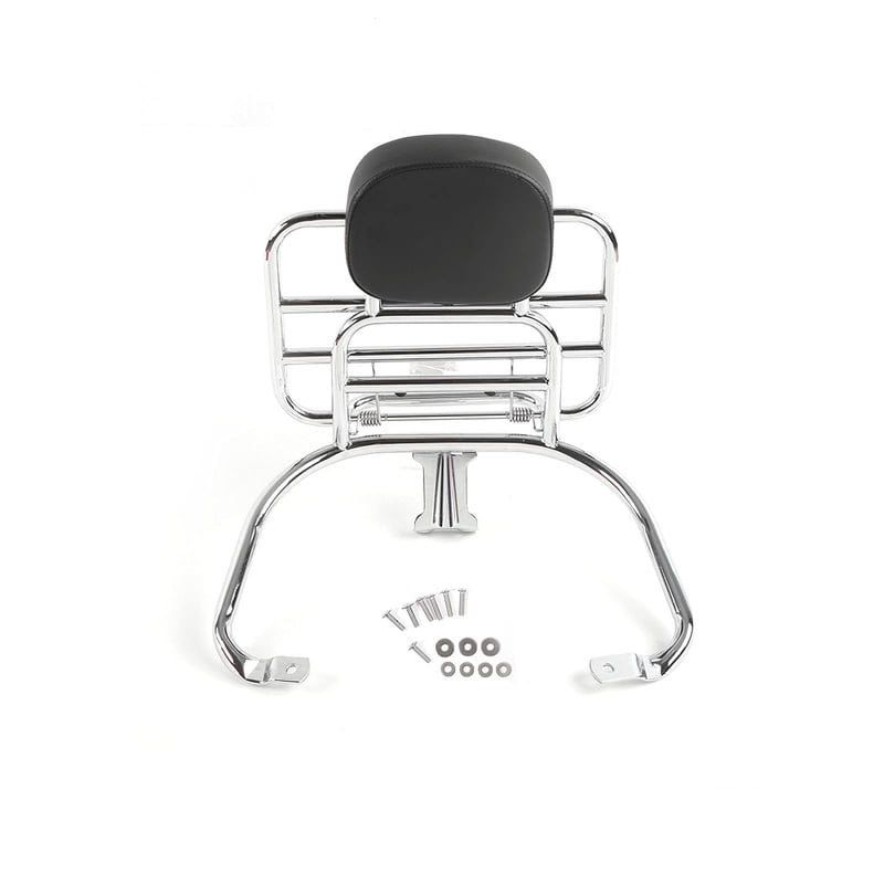 EBTOOLS Vespa Sprint / Primavera 50-300 / GTS csomagtartó háttámlával - ezüst