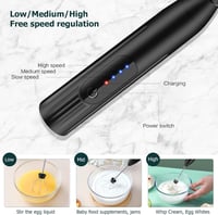 EBUYFIRE Elektromos Tejhabosító Rúd USB Töltéssel 3 Fokozat Rozsdamentes Acél - Black 2