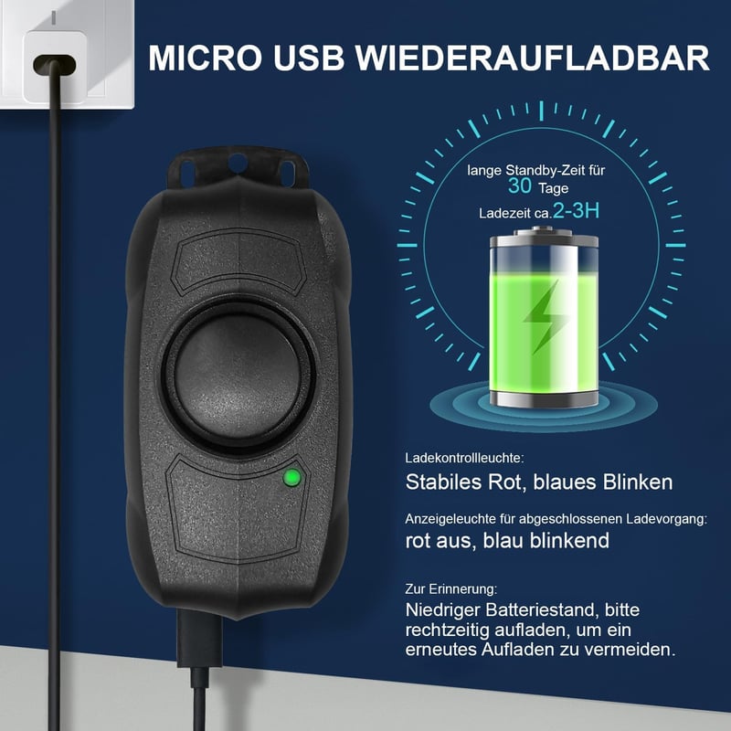 EBUYFIRE Kerékpár Riasztó Távirányítóval 120dB USB Töltős Vízálló