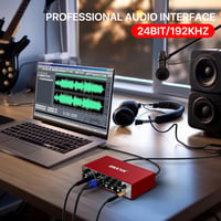 EBXYA USB Audio Interface 24-bit/192kHz Hangkártya PC Mac Telefonhoz MIC XLR Line Bemenetekkel Felvételhez Streaming Podcast 4