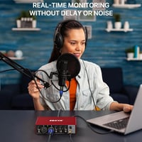 EBXYA USB Audio Interface 24-bit/192kHz Hangkártya PC Mac Telefonhoz MIC XLR Line Bemenetekkel Felvételhez Streaming Podcast 8