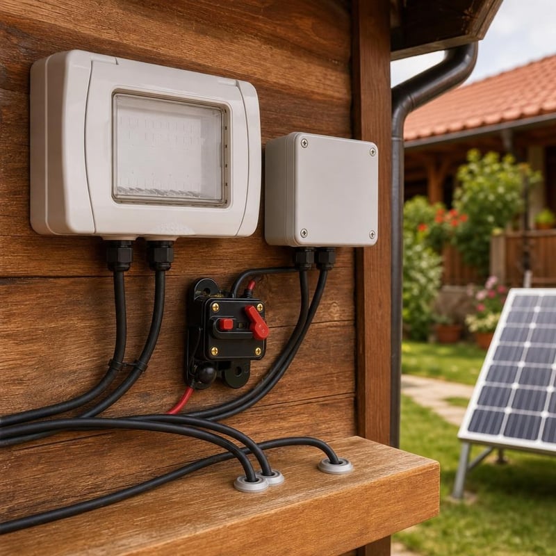 Sada pre vonkajšiu elektroinštaláciu: 1x kryt IP55 + 1x box IP66 + 1x poistka 60A + 2x priechodka