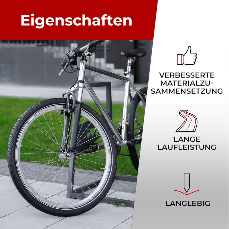 Fincci 26 x 1.95 Slick Kerékpár Gumi Szett Schräder Szelepes Belsőkkel, 3mm Defektvédelemmel - Városi, Országúti, MTB és Hibrid Biciklikhez