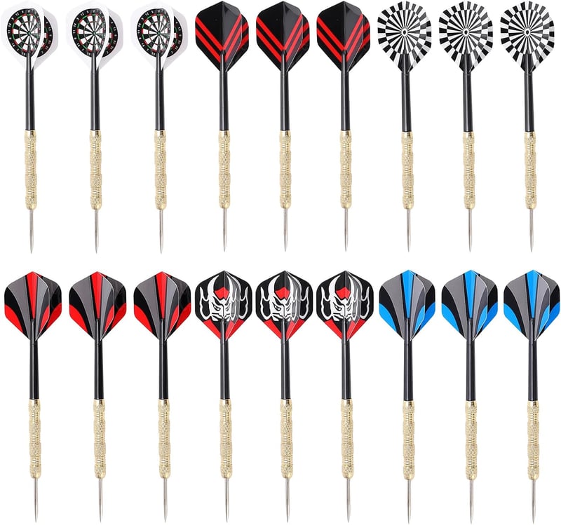 Ejoyous 18 részes acélhegyű darts készlet fém tűvel és szárnyakkal