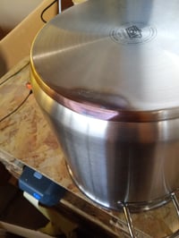 Oală din oțel inoxidabil GSW Jumbo cu capac de sticlă, 20 litri, 30x28 cm, argintiu - bază îndoită — fundul oalei este lovit/îndoit (stare: vezi poza nr. 2) 2