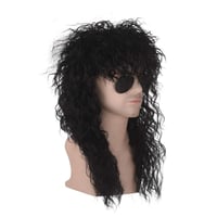 Fekete Mullet Paróka - 70-80-as Évek Retro Rock Punk Stílus 3