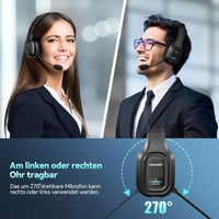 TeckNet Bluetooth fejhallgató mikrofonnal, zajszűrős, töltőállomásos, Skype-kompatibilis 4