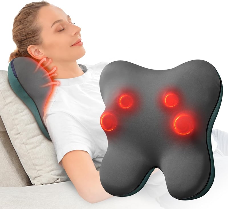 BOB AND BRAD EZBack Elektromos Hátmasszírozó Fűtéssel, Shiatsu 3D Gyúró Nyak Masszázsgép, Izomfájdalom Enyhítő Párna Hátra Nyakra Lábra