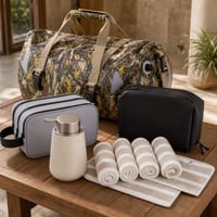Pachet revigorare sală: prosop + dozator săpun + portfard + geantă cosmetice + geantă sport 40L 1