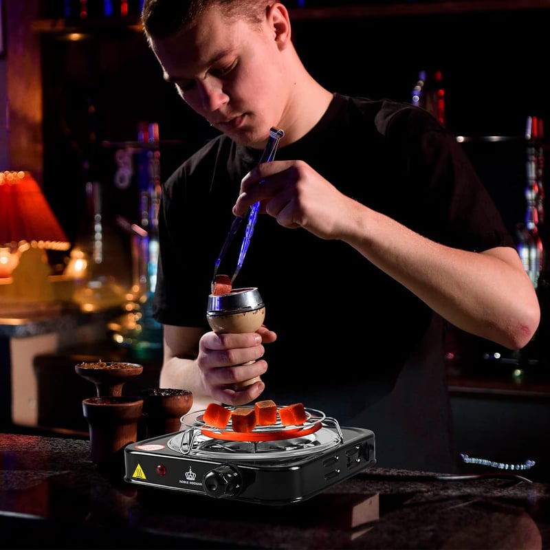 Noble Hookah 1000W elektromos vízipipa szénizzító grillráccsal és csipesszel