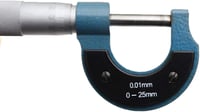 TOPWAY Külső Mikrométer 0-25mm Mérőeszköz Nagy Pontosságú Méréshez Szűk Helyeken Műanyag Házban Kalibrációs Kulccsal 401310 3