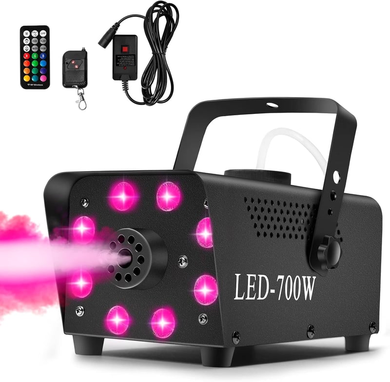 Katomi 700W RGB LED ködgép, 13 színű effekttel, távirányítóval - Partikra, Halloween-re