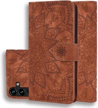 Samsung Galaxy A35 5G Mandala Mintás Piros Bőr Flip Tok Kártyatartóval 1
