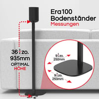 Sound bass Állvány Szett Sonos ERA 100, Sonos One és Play 1 Hangszórókhoz - Fekete Padlóállvány Pár Kábelvezetővel, 93,5 cm Magasság, Univer 8