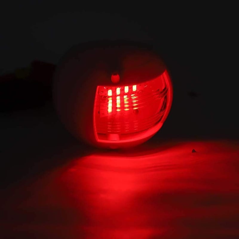 Akozon LED hajólámpa szett - piros-zöld navigációs fény, vízálló, 12-24V, 3W, éjszakai horgászathoz (fehér)