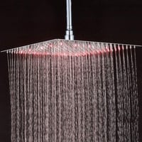 JUNSOTTOR 40x40 cm Ultravékony Rozsdamentes Acél Esőzuhany LED 3 Színű Világítással - Öntisztító Szilikonbetétekkel Alacsony Víznyomáshoz is 7