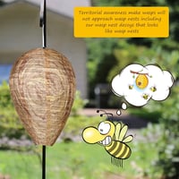 Honoson 4 db Vízálló Műdarázsfészek - Élethű Darázsriasztó Függő Fészkek Kertbe, Erkélyre, Teraszra (Homokbarna) 7