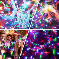 URAQT Disco Fény, 360° Forgó Parti Lámpa, 7 RGB Színnel, Hangvezérelt, Távirányítóval - Diszkó Világítás KTV, DJ, Buli, Bár, Otthoni Használ 7