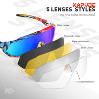 KAPVOE Polarizált Kerékpáros Szemüveg 5 Cserélhető Lencsével - Unisex Sportnapszem 3