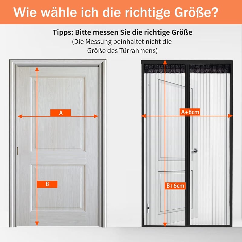 DIKER Mágneses Szúnyogháló Ajtóra 90x230 cm - Fúrás Nélküli Rovarháló Függöny Erkélyajtóra, Teraszajtóra, Fekete Szín, Modern Kivitel