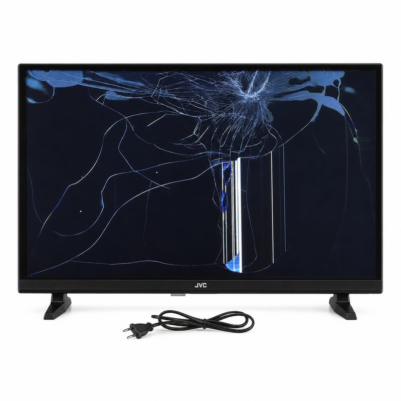 JVC LT-32VRF3555 32 colos Full HD Smart TV Fire TV beépített rendszerrel — hibás, alkatrésznek: törött képernyő (állapot: lásd a 2. képet)