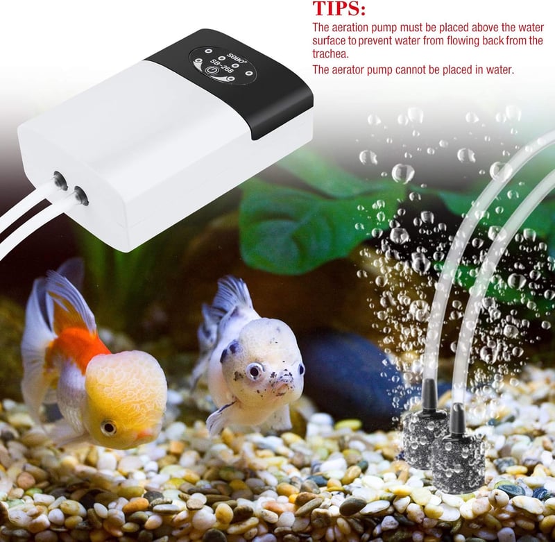 IWILCS USB Akvárium Levegőpumpa - Hordozható, Csendes, 2x3L/perc, 2 Kimenettel