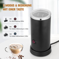 WIVIZL 3 az 1-ben Automata Elektromos Tejhabosító 530W - Forró és Hideg Tejhez, 248ml 2